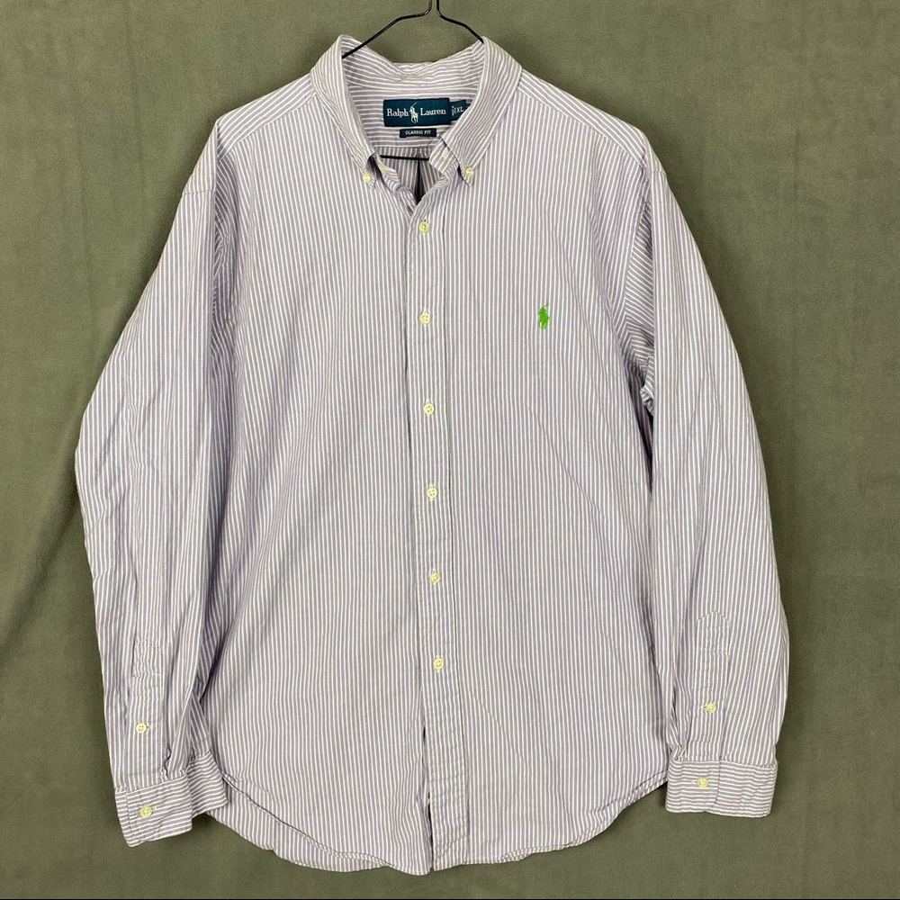 Ralph Lauren Men's XL Classic Fit Striped Button Down Long Sleeve Shirt